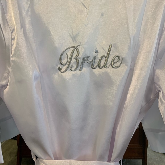 White Silk Bride Robe - Picture 3 of 5